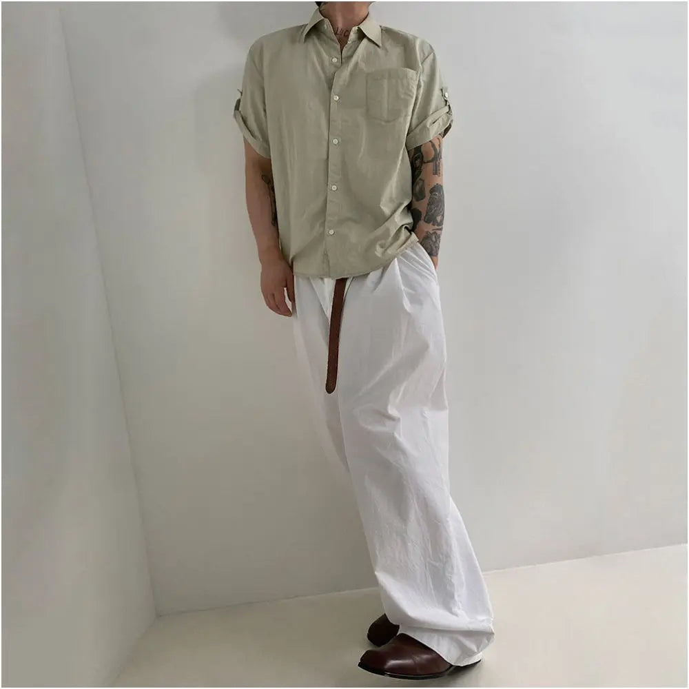HIGH-END LOOSE FIT COLLARED SHORT-SLEEVE SHIRT