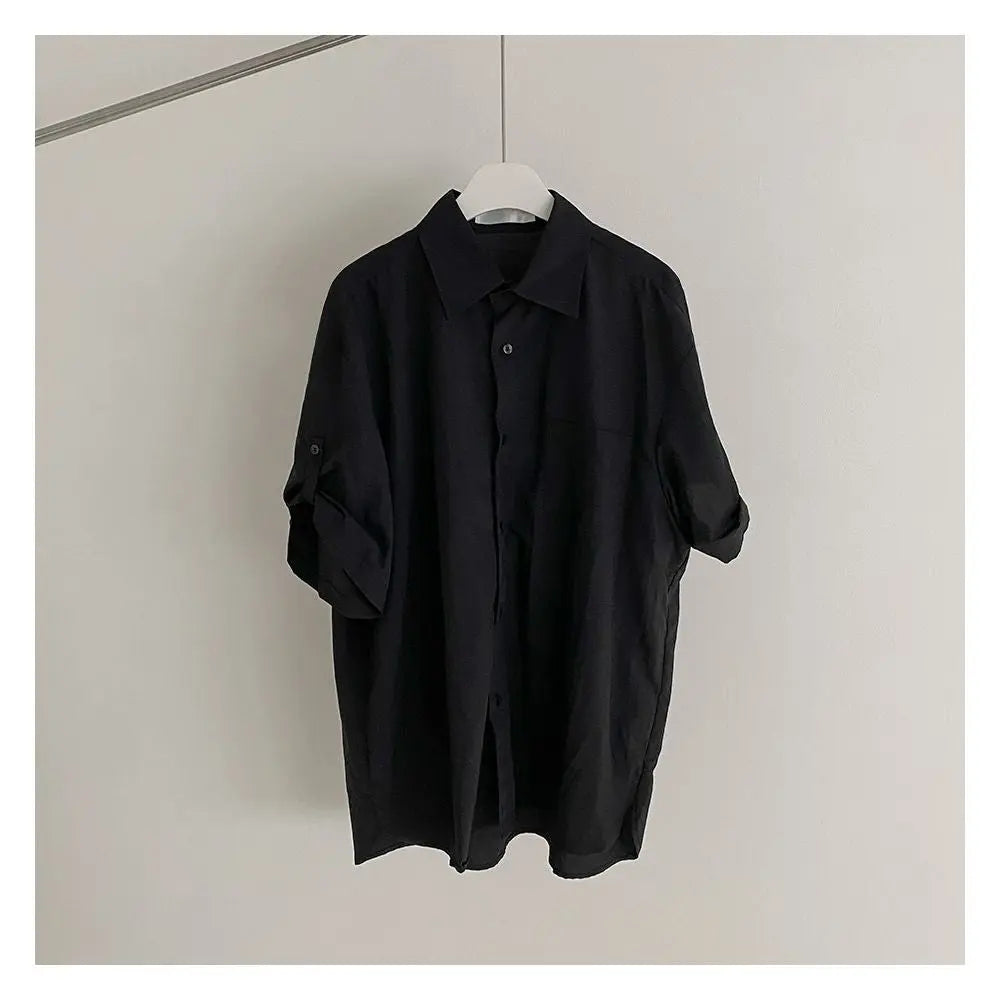MRCYC Handsome Short Sleeve Shirt for Men in Summer Loose Half Sleeve Casual Shirt Korean Trendy High End Collar T shirt image 4