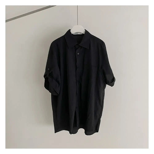 MRCYC Handsome Short Sleeve Shirt for Men in Summer Loose Half Sleeve Casual Shirt Korean Trendy High End Collar T shirt image 4