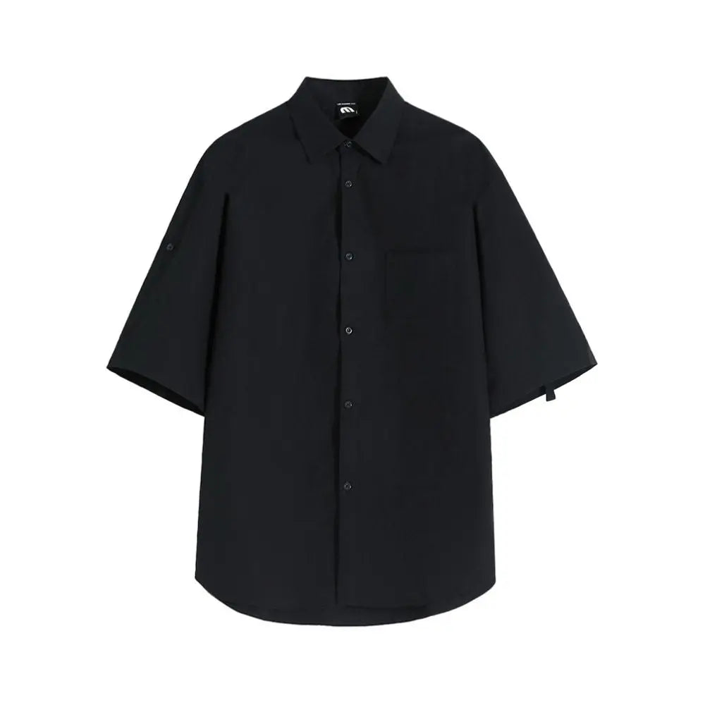 MRCYC Handsome Short Sleeve Shirt for Men in Summer Loose Half Sleeve Casual Shirt Korean Trendy High End Collar T shirt image 5