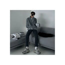 MRCYC stand up collar cardigan sweater for men in spring and autumn Korean style loose trendy high end retro knit sweater jacket image 4