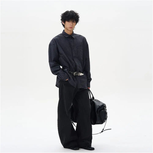 Oulang s store features American retro minimalist pants trendy brand cool and trendy explosive street style high end feeling curved knife jeans men s couple trend image 4