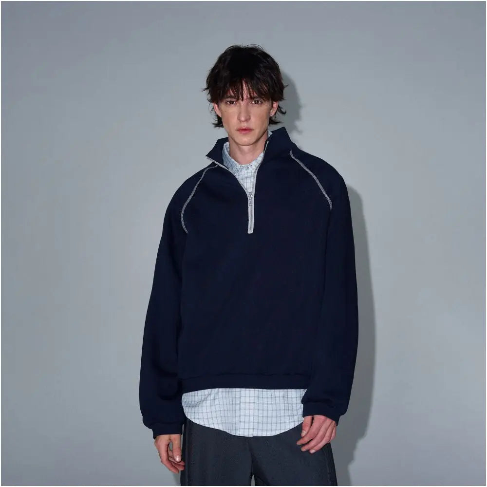 AMERICAN CLEANFIT HALF-ZIP CASUAL SWEATSHIRT JACKET MADWITCH