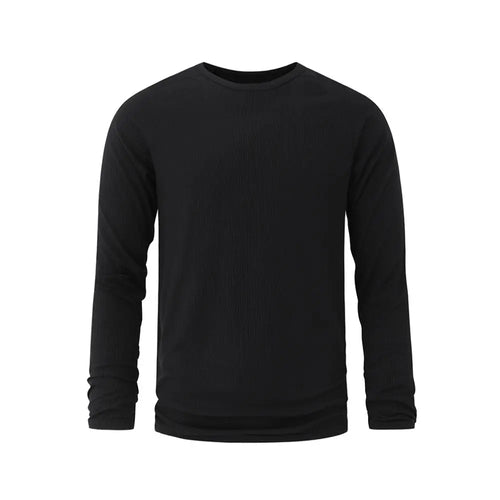 MRCYC minimalist slim fit long sleeved T shirt for men in spring solid color round neck base shirt Korean trend sports and fitness top image 5