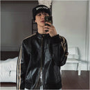 KOREAN MELARD STYLE STAND COLLAR LEATHER JACKET Mrcyc