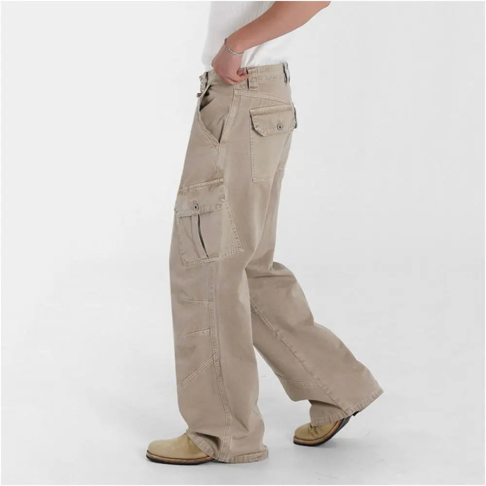 MRCYC retro washed denim jeans men s summer loose casual work pants Korean commuting versatile straight leg pants trend image 2