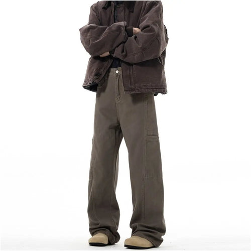MADWITCH American Retro Workwear Pants Vintage Deconstructed Design New Loose Jeans Pants Men s Instagram image 2