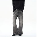 Oulang s store features American retro micro trumpet smoke gray jeans men s rugged and handsome high end feel niche pants couple trend image 0