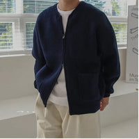 ZIP-UP LOOSE FIT KNIT CARDIGAN JACKET