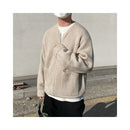 APRICOT ZIP-UP LOOSE FIT KNIT CARDIGAN JACKET 我是大卫