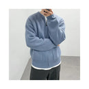 APRICOT ZIP-UP LOOSE FIT KNIT CARDIGAN JACKET 我是大卫