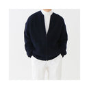 APRICOT ZIP-UP LOOSE FIT KNIT CARDIGAN JACKET 我是大卫