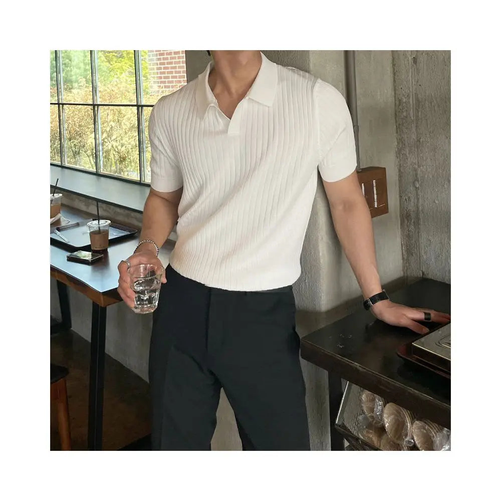 KNIT POLO SHORT-SLEEVE T-SHIRT