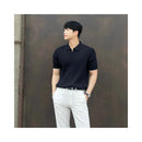 Polo shirt men s trendy brand summer leading T shirt men s short sleeved Japanese style cool and stylish solid color versatile knitted top image 4