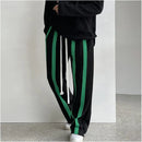 GREY STRIPED STRAIGHT-LEG HEAVYWEIGHT SWEATPANTS 我是大卫