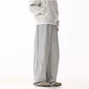 American retro loose gray casual pants for men and women simple commuting hanging feeling versatile slimming sporty straight leg long pants image 3