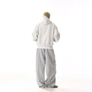 American retro loose gray casual pants for men and women simple commuting hanging feeling versatile slimming sporty straight leg long pants image 4