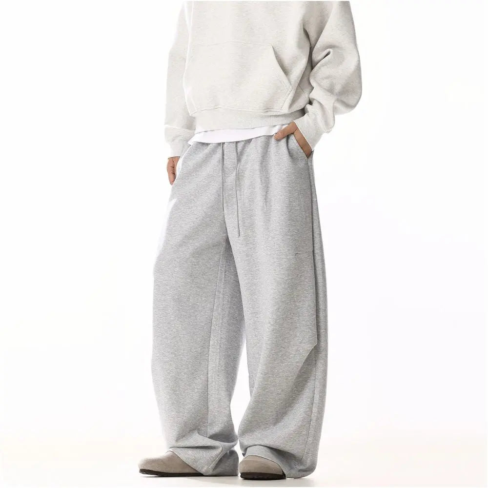 AMERICAN RETRO LOOSE GRAY STRAIGHT-LEG CASUAL PANTS 无品牌/无注册商标
