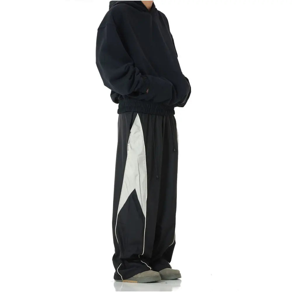 American Retro Color Block Casual Sweatpants image 2