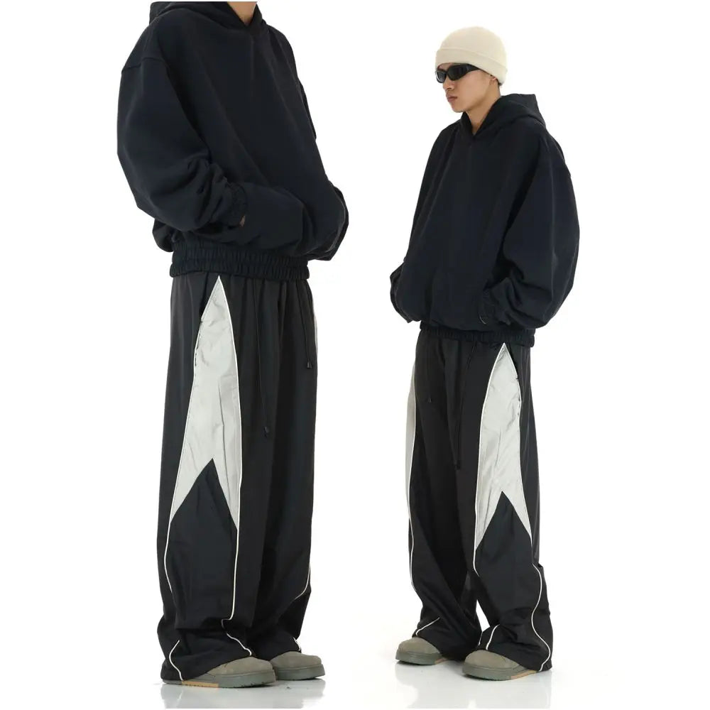 RETRO COLOR BLOCK CASUAL SWEATPANTS