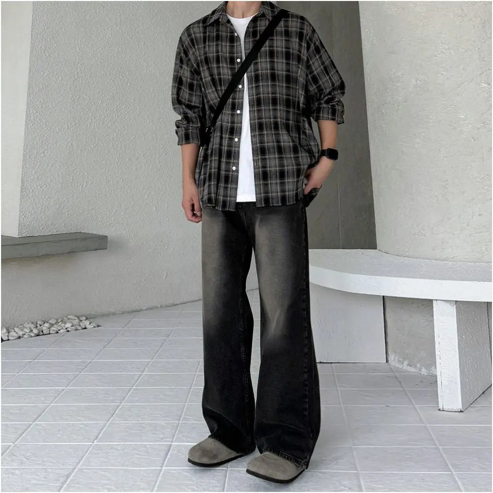 STYLE RETRO PLAID LONG SLEEVE SHIRT
