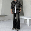 Japanese Style Retro Plaid Long Sleeve Shirt image 3