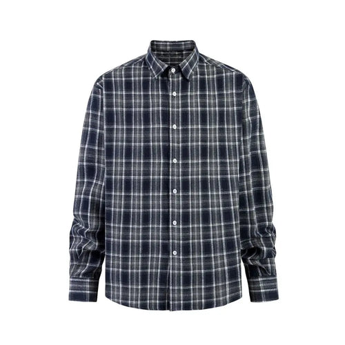 Japanese Style Retro Plaid Long Sleeve Shirt image 5