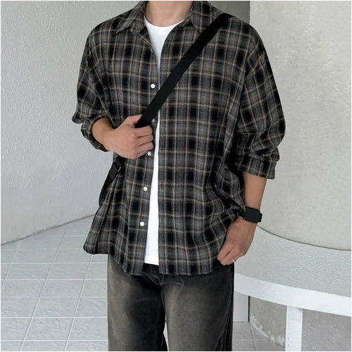 STYLE RETRO PLAID LONG SLEEVE SHIRT Mrcyc