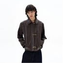 AMERICAN STDtRvNddqme4zcHXfMQm61mVfeS2C7DX39 SHORT BROWN LEATHER JACKE image 0