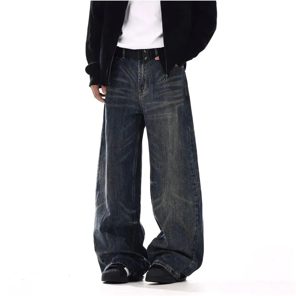 VINTAGE WASHED WRINKLED JEANS image 2
