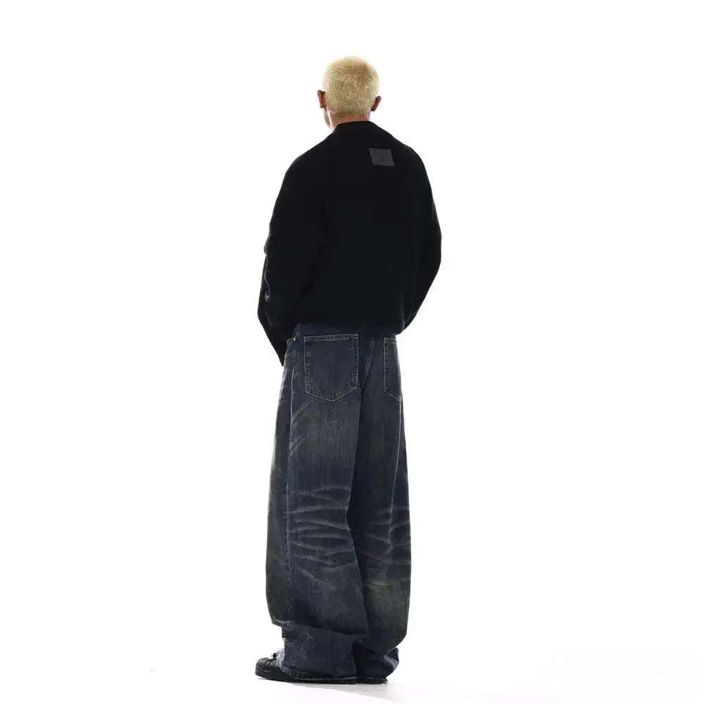 VINTAGE WASHED WRINKLED JEANS image 4