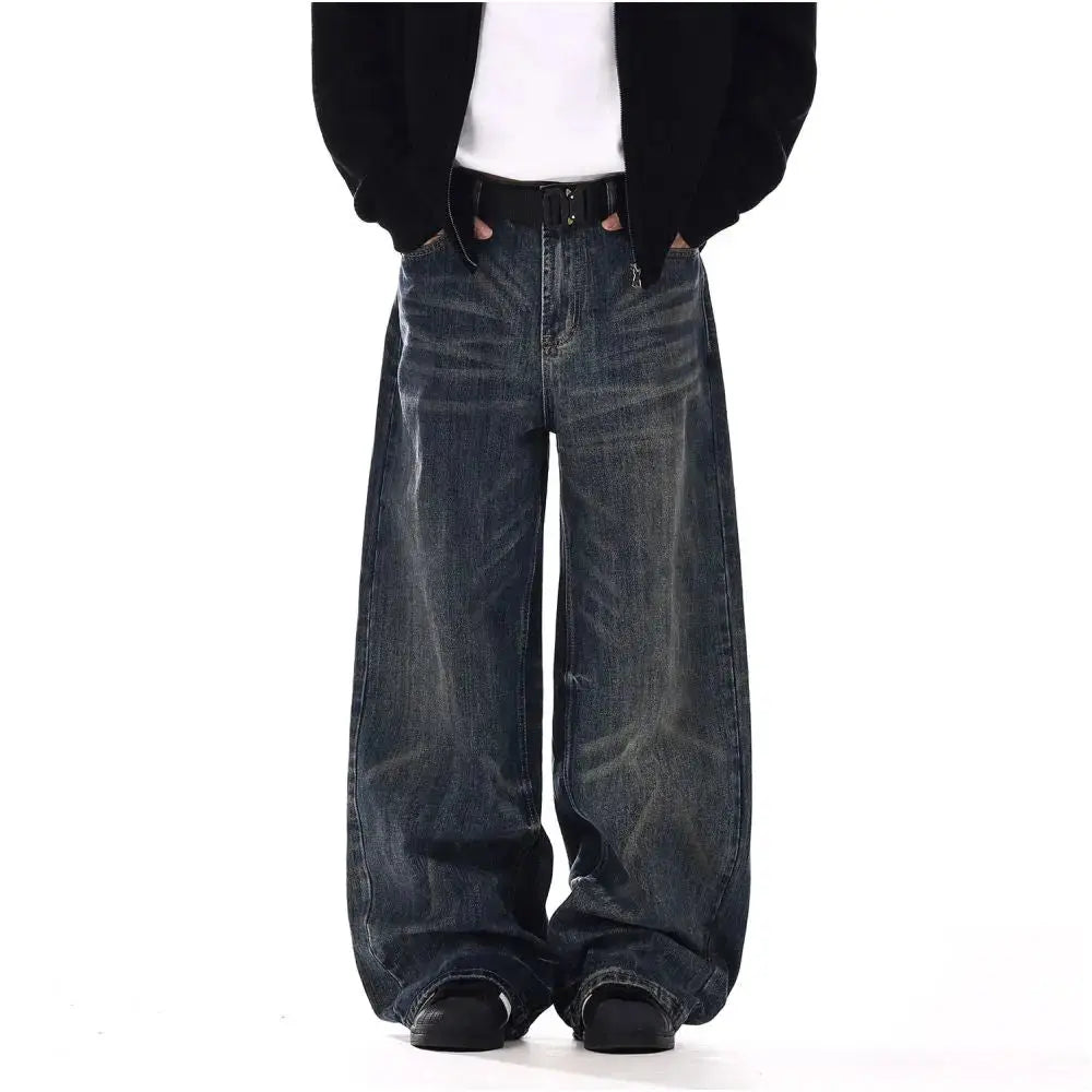 VINTAGE WASHED WRINKLED JEANS - URBANCLANS
