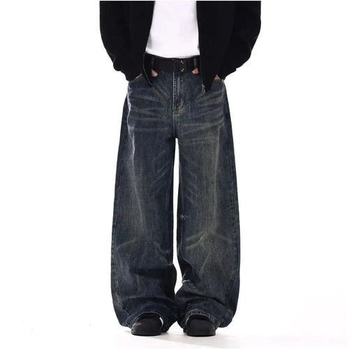 VINTAGE WASHED WRINKLED JEANS - URBANCLANS