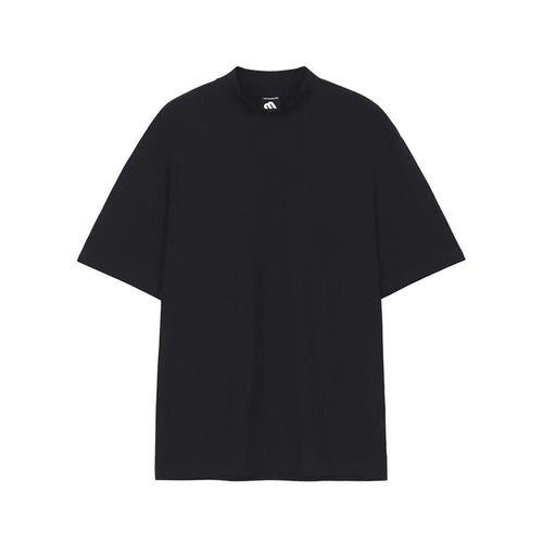 SOLID COLOR SHORT SLEEVE MOCK NECK T SHIRT image 5