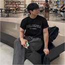 COTTON CREW NECK LETTER PRINT T SHIRT image 3