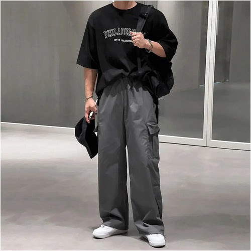 COTTON CREW NECK LETTER PRINT T SHIRT image 4