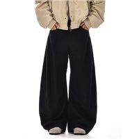 DRAPED WASHED WIDE LEG TROUSERS