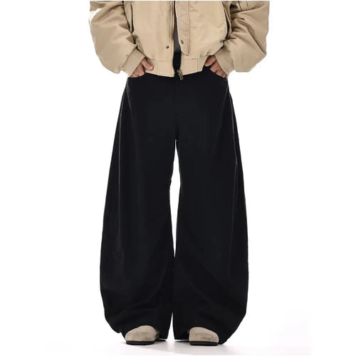 Draped Washed Wide Leg Trousers image 2