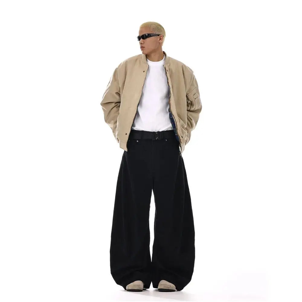 Draped Washed Wide Leg Trousers image 4