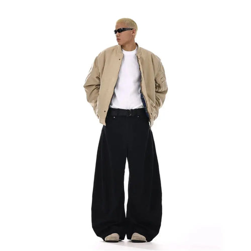 Draped Washed Wide Leg Trousers image 4