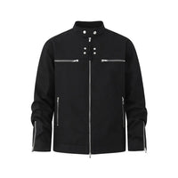 STAND-COLLAR CROPPED TECH JACKET