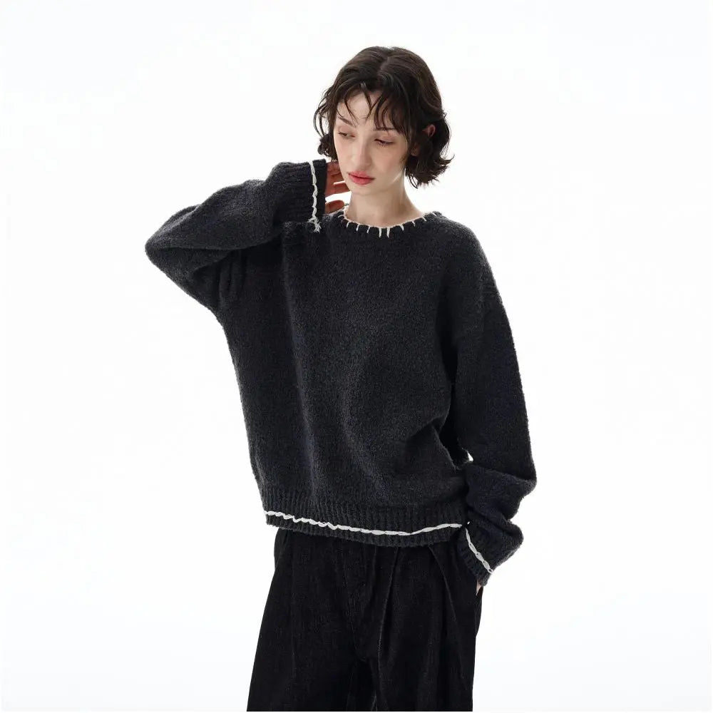 RETRO HAND STITCHED CREWNECK KNIT SWEATER WLNEXT/尾郎
