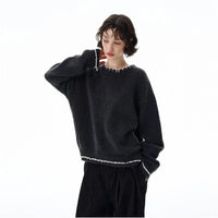 RETRO HAND STITCHED CREWNECK KNIT SWEATER