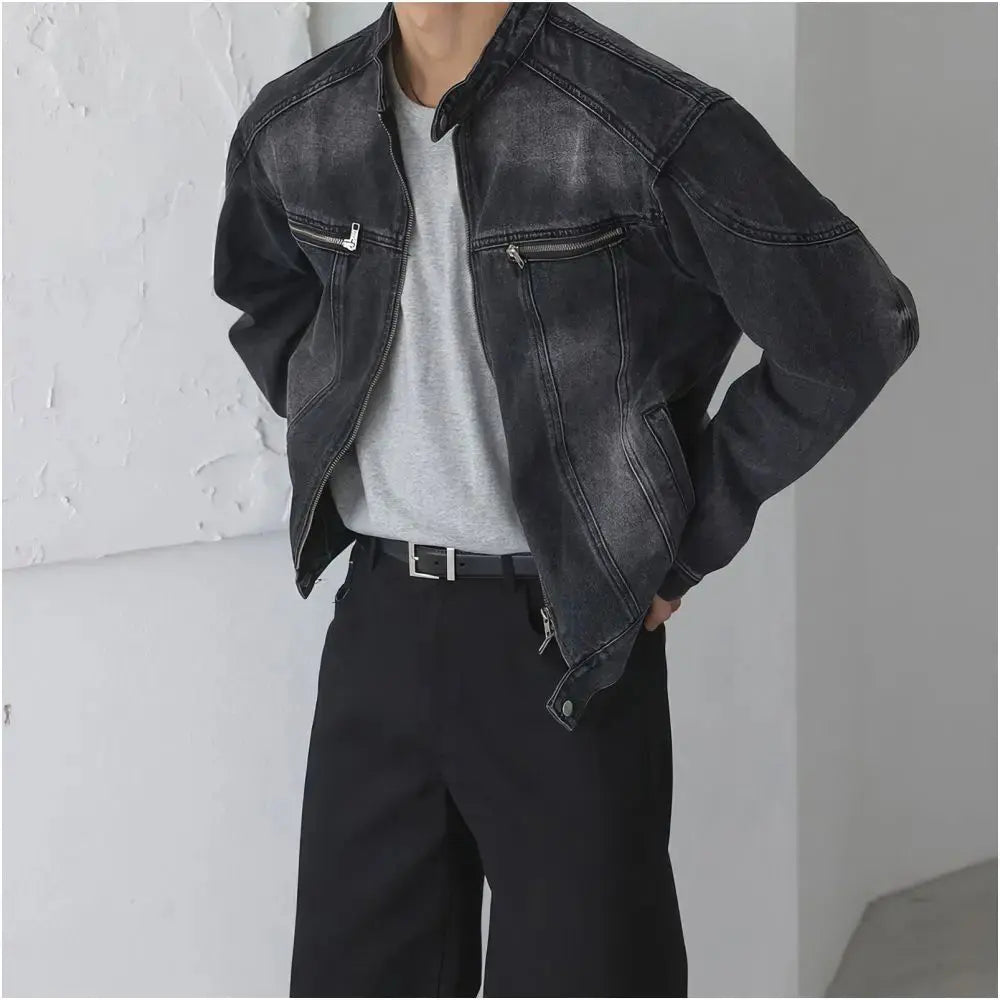 Paneled Washed Denim Jacket image 2