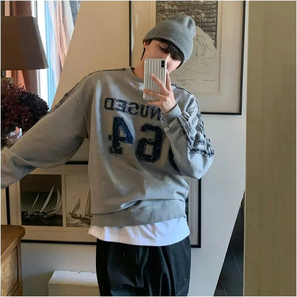 LETTER EMBROIDERED CREWNECK SWEATSHIRT image 2
