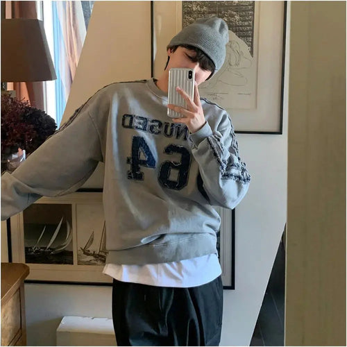 LETTER EMBROIDERED CREWNECK SWEATSHIRT image 2