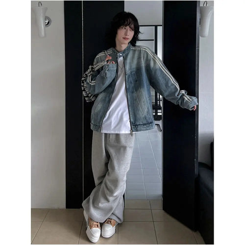 STAND COLLAR DENIM JACKET image 1
