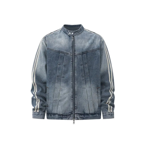 STAND COLLAR DENIM JACKET image 5