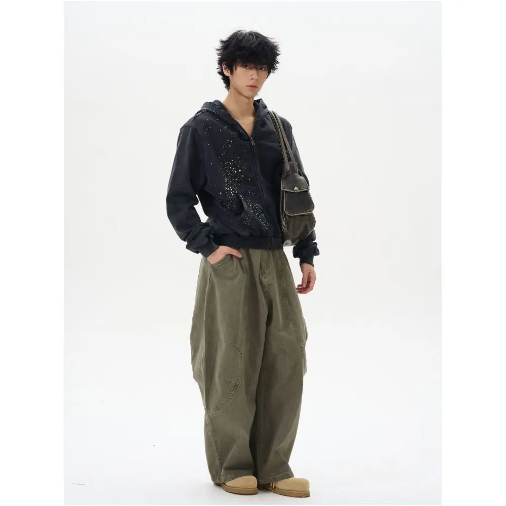 LOOSE FITTING CURVED CARGO PANTS image 2
