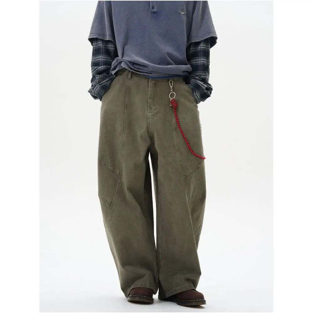 LOOSE FITTING CURVED CARGO PANTS image 4